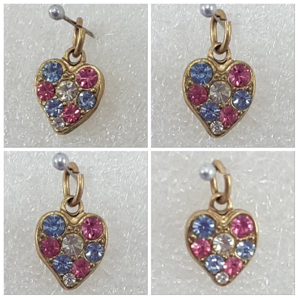 Multi-Colored Rhinestone Heart Pendant. - Picture 6 of 8